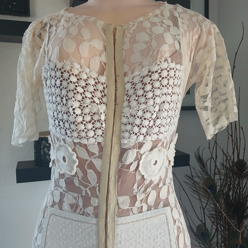 Byron Lars Cream Lace  Sleeve Dress - Picture 3 of 16